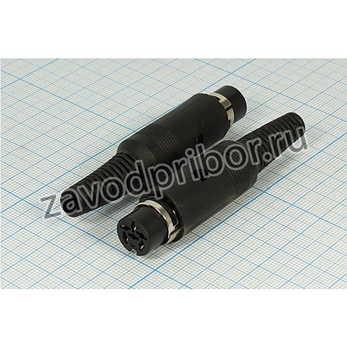 Гнездо DIN, 5HP[60]+1C, на кабель, пластиковый хвост, DN-5F2; гн DIN\ 5HP[60]+1C\каб\пл хвост\\DN-5F2\