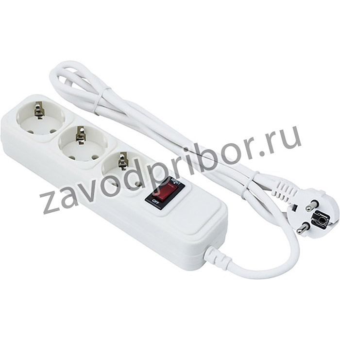 Сетевой фильтр ExeGate SP-3-3W (3 евророзетки с заземлением, 3м, защита от перегрузки, выключатель с подсветкой, белый)