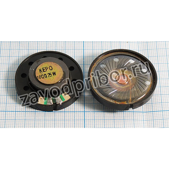 Динамик, диаметр 36мм, толщина 8мм, 16 Ом, 0.25Вт, №6479 дин 36x 8\ 16\0,25\пл\2C\ KPSP3690PF-16-0,25B\KEPO ; дин 36x 8\ 16\0,25\пл\2C\KP