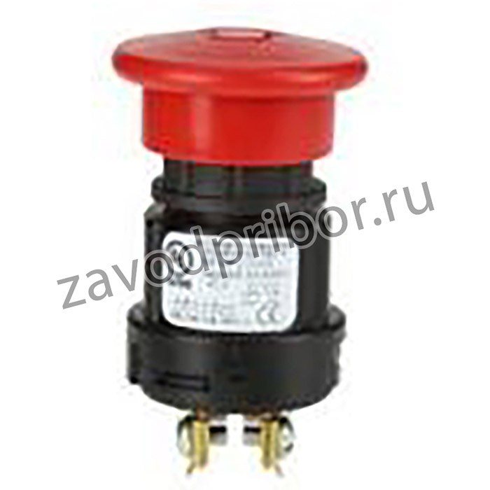 87944-08, Switch Emergency Stop N.O. DPST Mushroom Button 20A 24VDC Screw Panel Mount