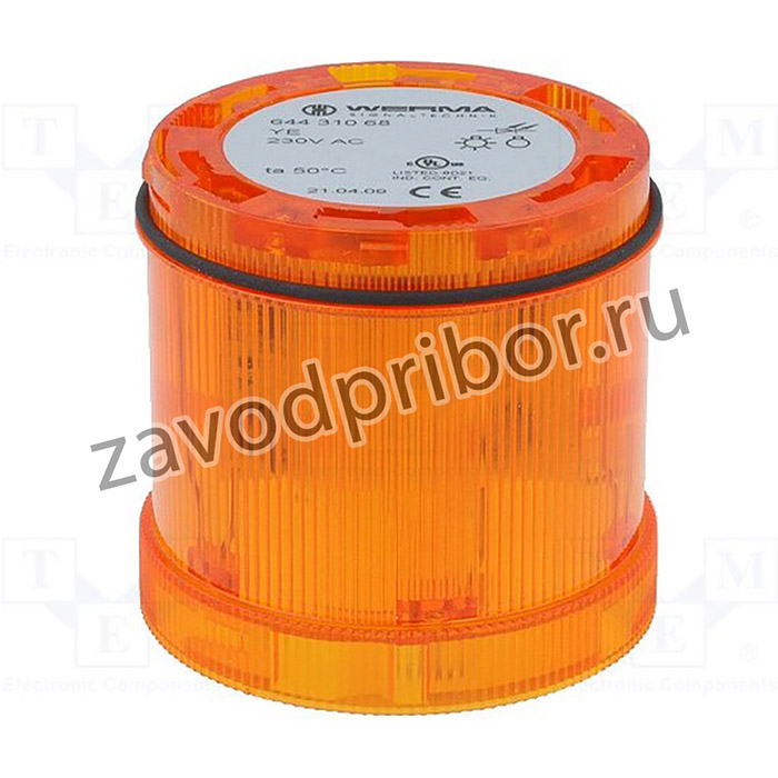 WER-64431068, Сигнализатор световой, мигающий световой сигнал, Цвет желтый