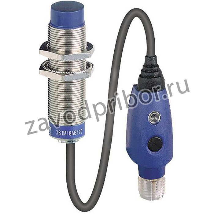XS618B2PAL01M12, Индуктивный бесконтактный датчик, цилиндрический, OsiSense XS, M18, 10мм, PNP, 12 - 24В, разъем
