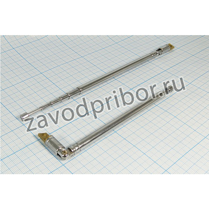 Антенна телескопическая, S=7 d=7мм L=144-578мм, № 3457 ант т/скоп\УЦ 8,0x 8,5x2,0/D 3,0\d 7\L144~578\7+К\; ант т/скоп\УЦ 8,0x 8,5x2,0/D 3