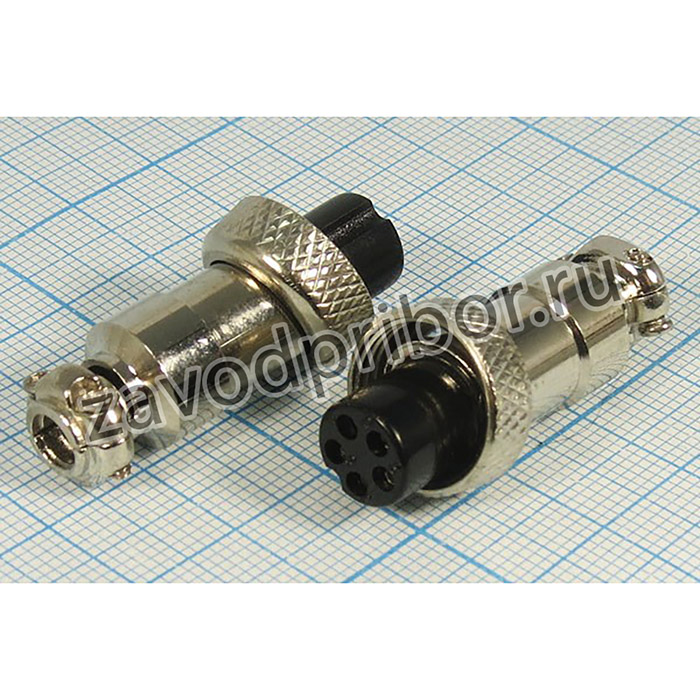 Разъем микрофонный MIC12 розетка, контакты 5P, монтаж на кабель, М12, X12-5P