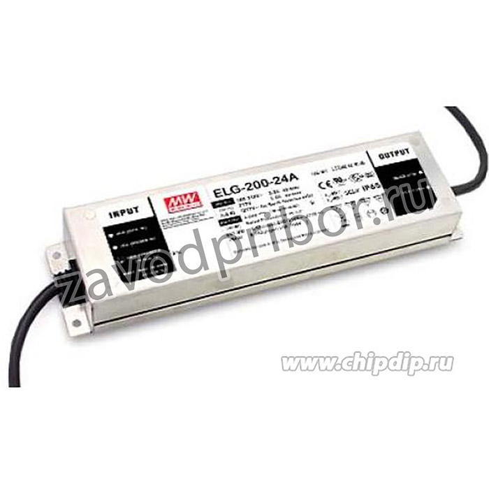 ELG-200-24, AC/DC LED, 24В,8.4А,201Вт,IP67 блок питания для светодиодного освещения