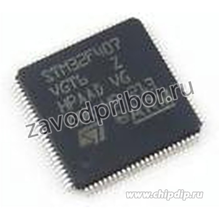 STM32F407VGT6, Микроконтроллер 32-Бит, Cortex-M4 + FPU, 168МГц, 1МБ Flash, USB OTG HS/FS, Ethernet [LQFP-100]
