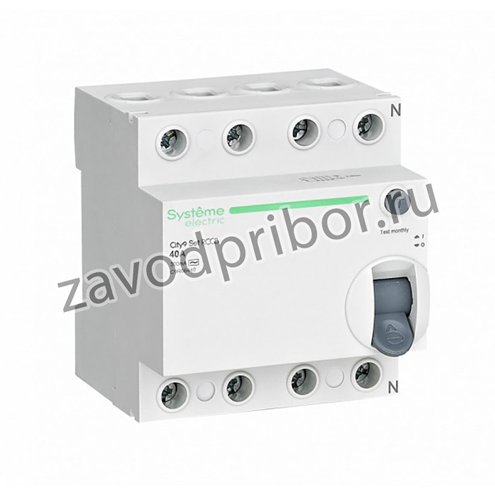 Systeme Electric City9 Systeme Electrict Выключатель дифференциального тока (ВДТ) 40А 4P 300мА Тип-AC 400В