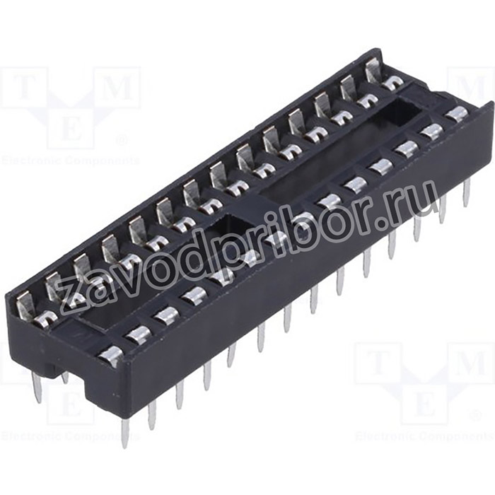 ICVT-28P-W, Панелька DIP, PIN 28, 7,62мм, Шаг 2,54мм, THT