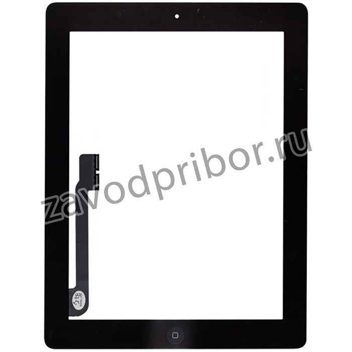 Сенсорное стекло (тачскрин) для Ipad 3 4 черное + кнопка home