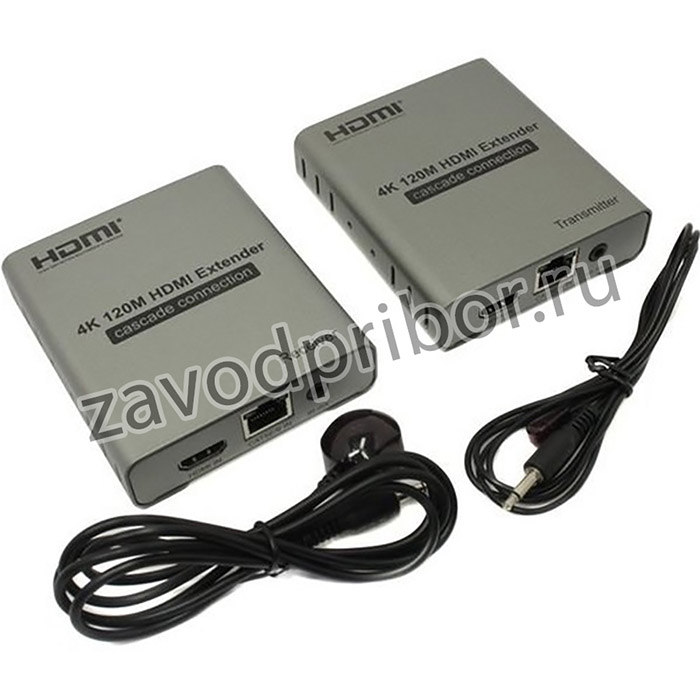 ORIENT VE048, HDMI 4K extender (Tx+Rx), активный удлинитель до 120 м по одной витой паре, HDMI 1.4b, 4K@30Hz/ 1080p@60Hz/3D, HDCP, передача