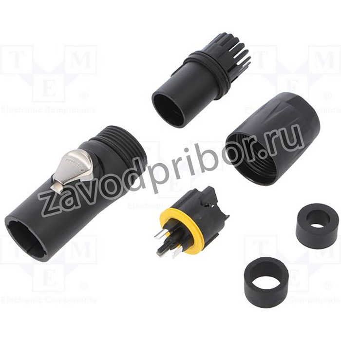 HPT-3-M, Вилка, питания AC, "папа", PIN: 3, на провод, 16А, 250В, термопласт