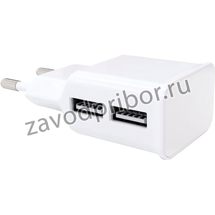 Зарядное устройство сетевое (220 В) RED LINE NT-2A, кабель microUSB 1 м, 2 порта USB, выходной ток 2,1 А, белое, УТ000012256