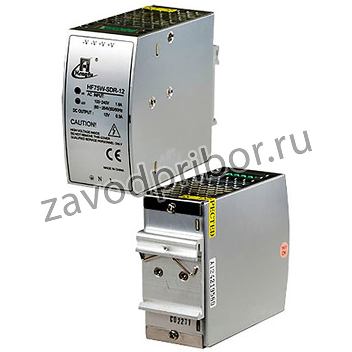HF75W-SDR-12, источник питания на DIN рейку 12B, 75Вт 45х101.2х90.2