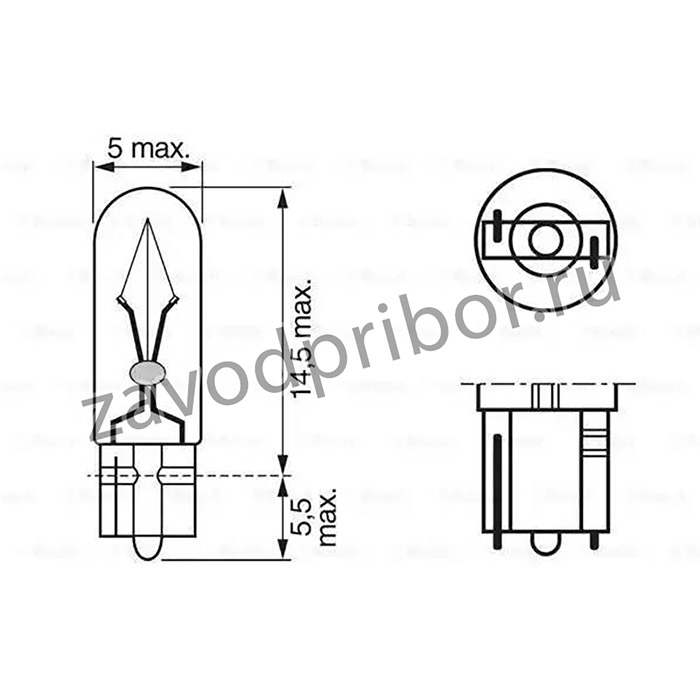 1 987 302 208, 1 987 302 208_лампа! 12V 1.2W W2X4,6d приборная панель, стеклянный цоколь\