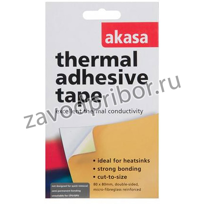 (AK-TT12-80) терморезинка (термопрокладка) двухстороняя Akasa DS Thermal Adhesive Tape 80x80x0.3 мм теплопроводность 0,9 Вт/мК