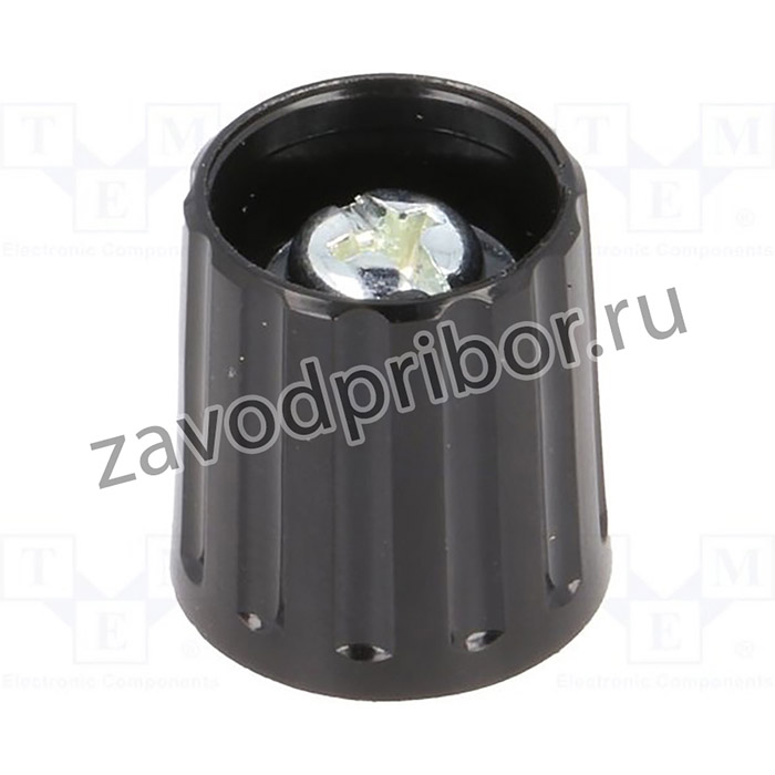 G15G-B, Ручка, полиамид, dоси: 6мм, d15x16,3мм, черный, Ось: гладкая