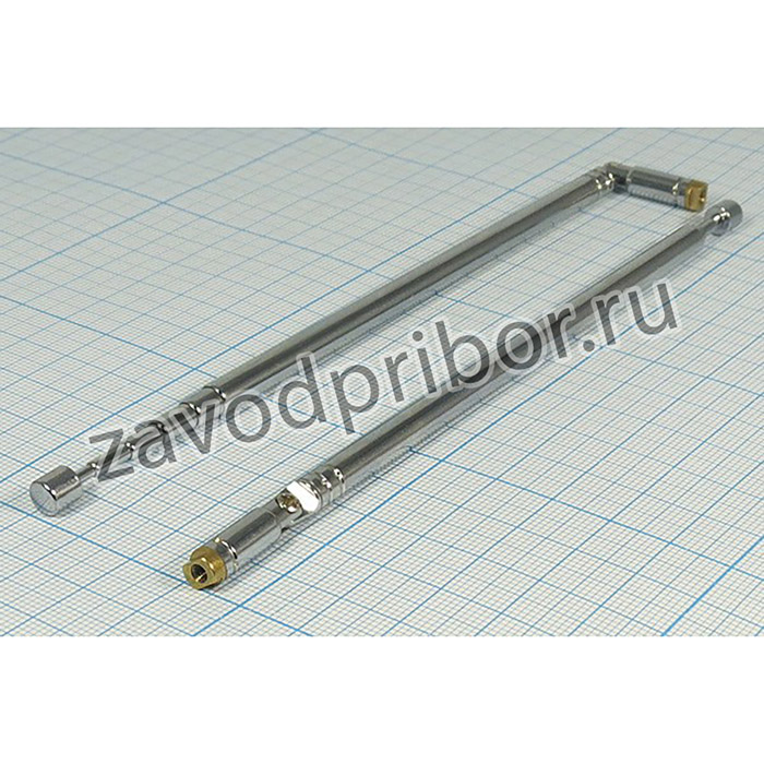 Антенна телескопическая, отверстие М 2,5, d 6, L160~655, 6+ колен; ант т/скоп\отв М 2,5\d 6\L160~655\6+К\