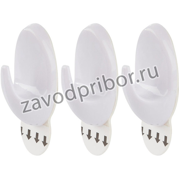 Крючки самоклеящиеся ABS 3х5 см, 3 шт 008082
