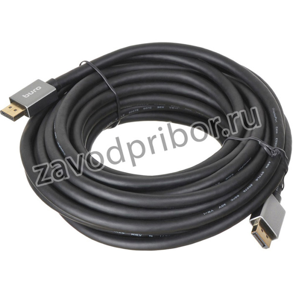 Кабель аудио-видео Buro DisplayPort (m)/DisplayPort (m) 10м. позолоч.конт. черный (BHP-DPP-1.4-10G)
