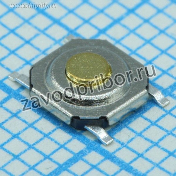 PTS525SM15SMTR2LFS, Кнопка тактильная 5.1х5.1х1.5мм N.O. SPST круглая 0.02А 15В 1000000 циклов 1.57Н SMD лента на катушке