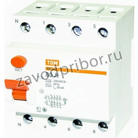 Устройство защитного отключения ВД1-63 4Р 80А 30мА SQ0203-0047