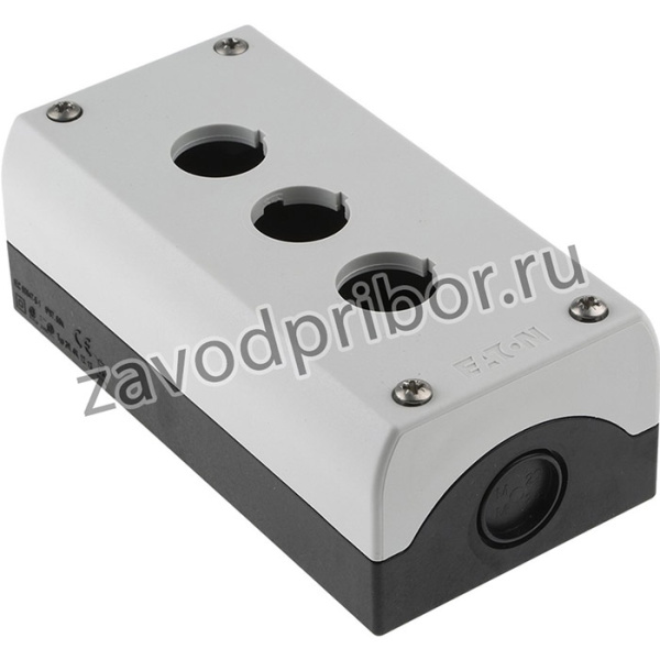 216538 M22-I3, Grey Plastic Push Button Enclosure - 3 Hole 22mm Diameter