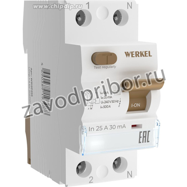 W912P256 / Устройство защитного отключения 1P+N 25 A 30 mА АС 6 kА