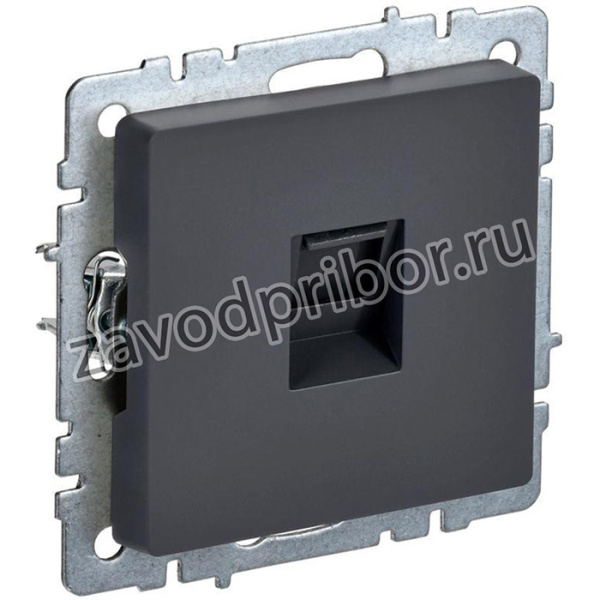 Розетка компьютерная IEK BRITE RJ45 кат.5E РК10-БрГ графит