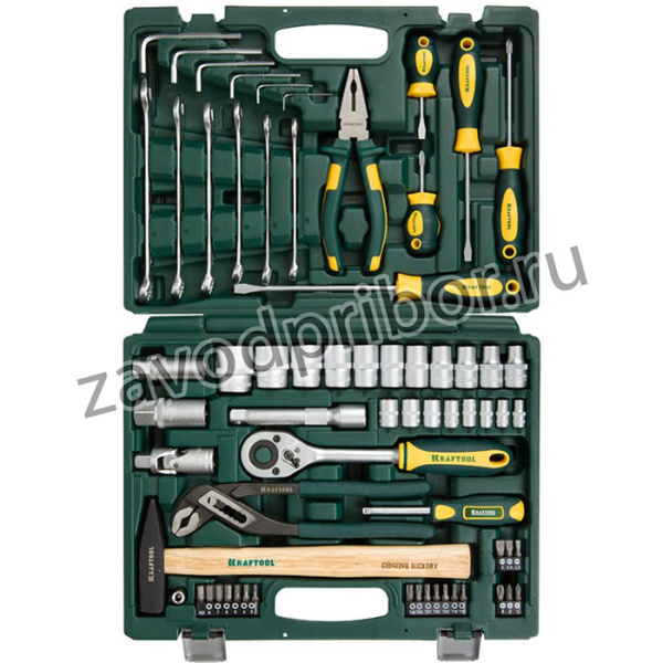 27976-H66, KRAFTOOL EXTREM-66, 66 предм., (1/2"+1/4"), Универсальный набор инструмента (27976-H66)