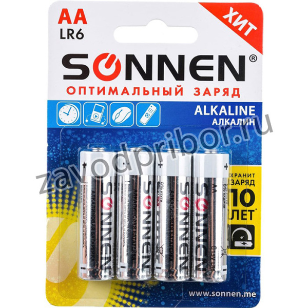 Батарейки Alkaline, АА алкалиновые, 4 шт., в блистере, 451085