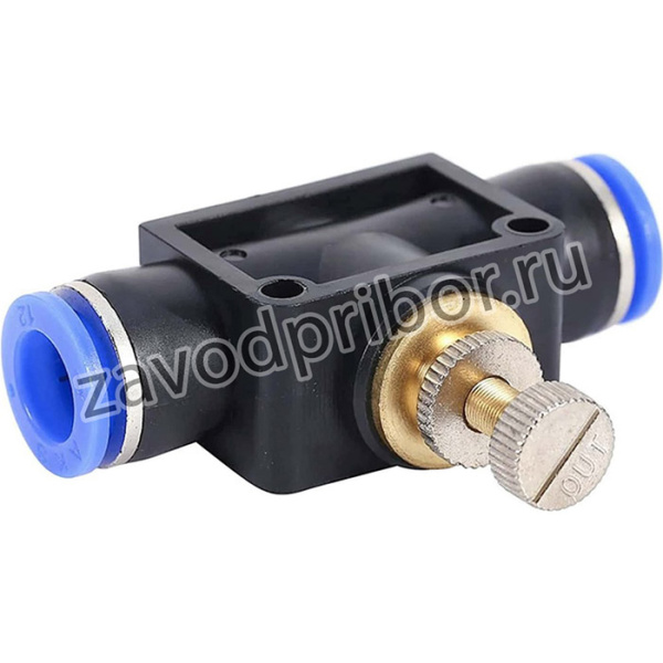 Фитинг цанговый с краником прямой 6-6 мм 6008