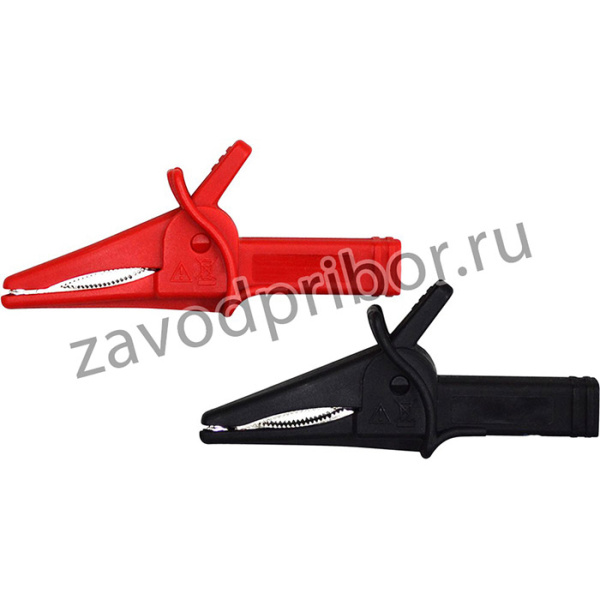 A25C — комплект зажимов крокодил красный и черный (2 штуки)