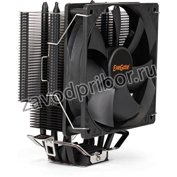 Кулер ExeGate Dark Magic EXX400-PWM (Al+Cu, черное покрытие, 4 тепл.трубки, LGA775/1150/1151/ 1155/1156/1200/ 1700/AM2/AM2+/ AM3/AM3+/AM4/FM