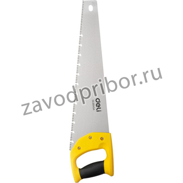 Ножовка по дереву Deli DL6845A 450мм 65Mn термообработанная поверхность,шлифовка зубов с 3-х сторон,литая ручка из двухкомпонентного противо