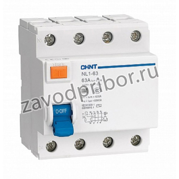 Устройство защитного отключения NL1-63 6kA 4P 25A 30mA тип AC 200223