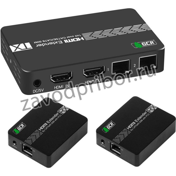 GL-vE12, GCR Разветвитель HDMI 1.4 через LAN кабель, 1 x 2 GreenLine, до 50.0m, 1080P 60Hz, EDID, удлинитель