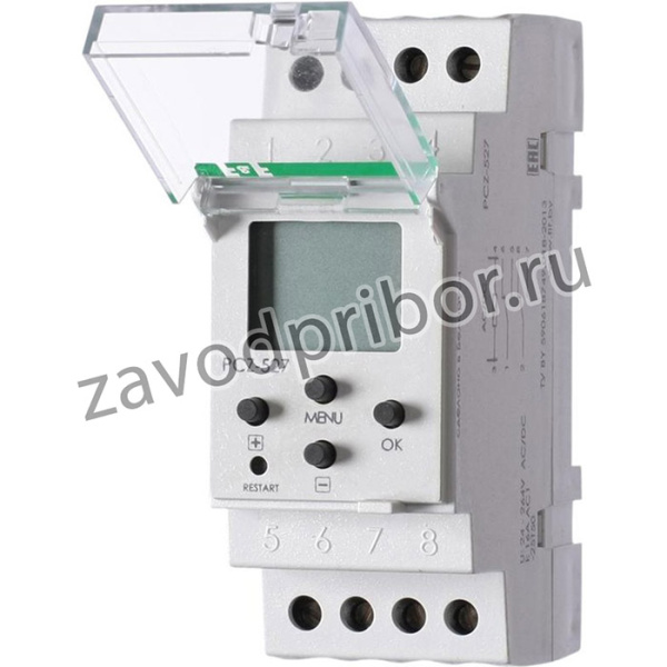 Реле времени астрономическое PCZ-527 2х16А 24-264В AC/DC 2 переключ. контакта IP20 2 канала монтаж на DIN-рейке F&F EA02.002.006