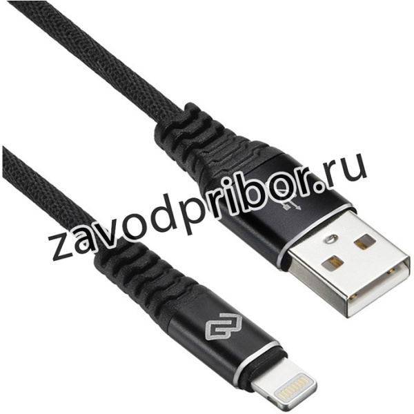 Кабель Digma LIGHT-3M-BRAIDED-BLK USB (m)-Lightning (m) 3м черный