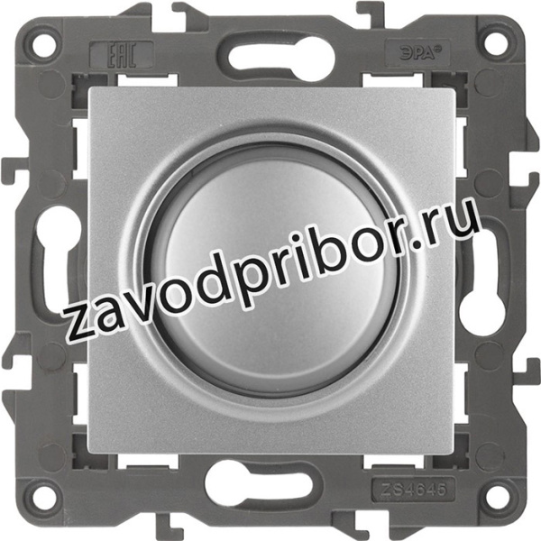 14-4101-03 ЭРА Светорегулятор поворотно-нажимной, 400ВА 230В, IP20, Эра Elegance, алюминий (6/60/180 Б0034341