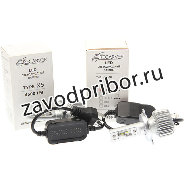 RTX5LED70H4-2, Лампа светодиодная 12V H4 P43t-38 4500Lm (2шт.) Type X5 OMEGALIGHT