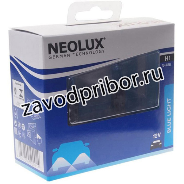 N448B-SCB, Лампа 12V H1 55W P14.5s 4000K бокс (2шт.) Blue Light NEOLUX