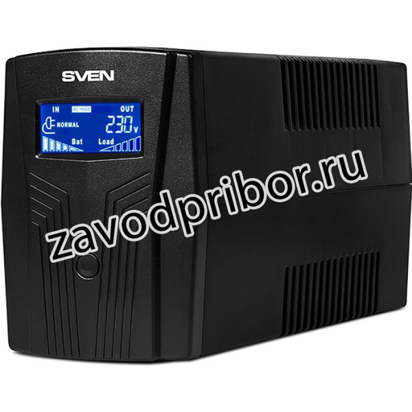 SV-013844, Sven PRO 650 (LCD, USB), Линейно-интерактивный источник бесперебойного питания SVEN Pro 650, 390вт, 650Ва, 175-280в, 2 евророзетк