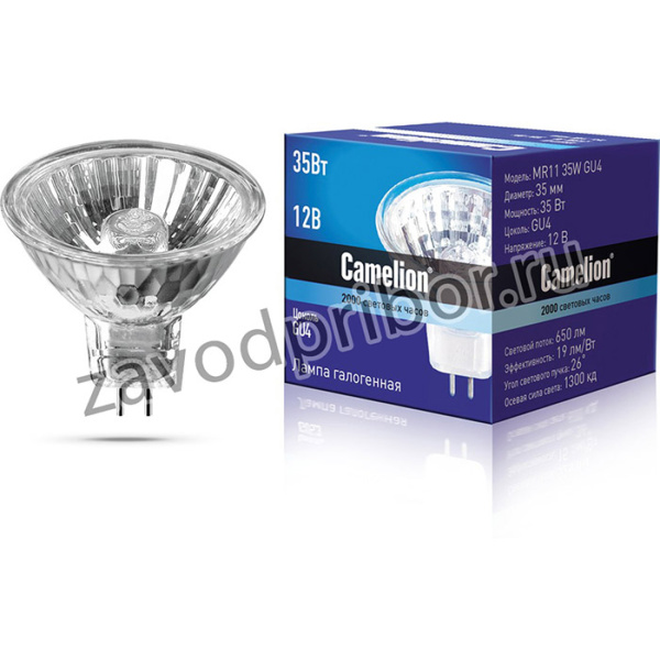 Camelion MR11 35W GU4 (Эл.лампа галоген.с защ.стеклом, 12V, 2000 часов)