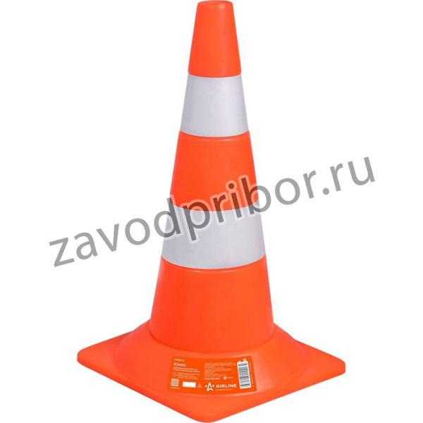 Дорожный мягкий конус 520 мм, 2 световозвращающие полосы AKON003