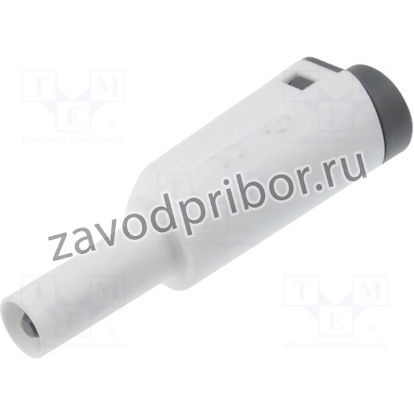 PJ1066-W, Вилка, "банан" 4мм, 36А, 1кВAC, белый, изолированный, 56мм