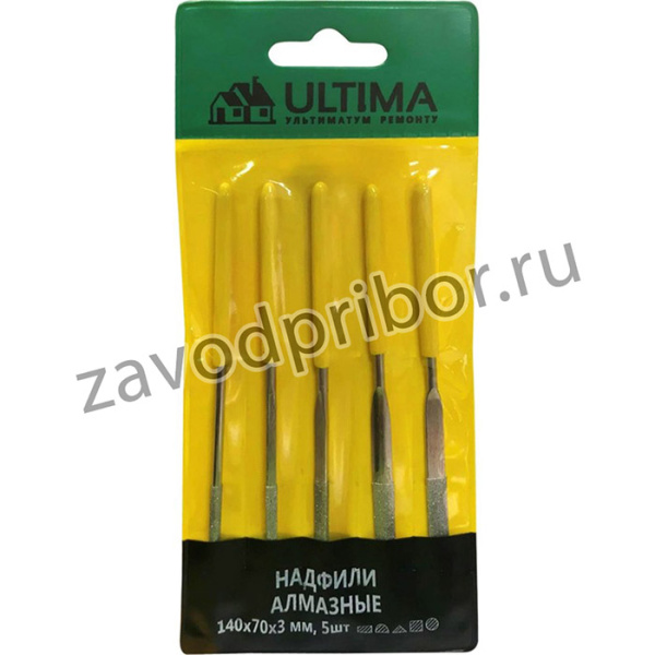 Надфили алмазные, 140х70х3 мм , компл-5шт, 125001