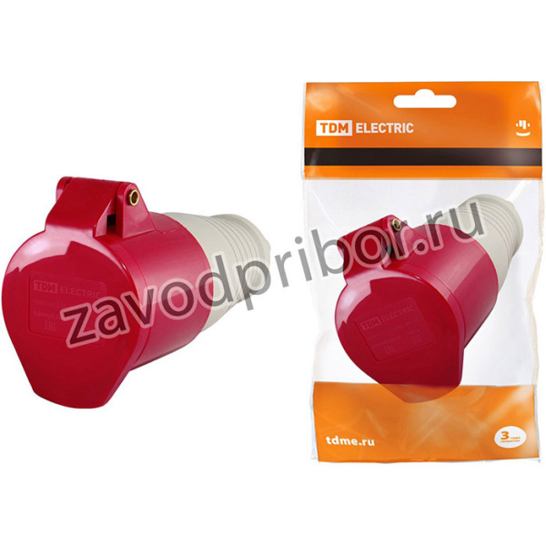 Розетка 224 переносная 3Р+РЕ 32А 380В IP44 TDM