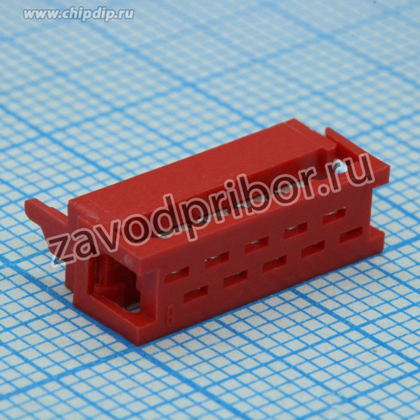 DS1015-01-10R6, Вилка на плоский кабель 10 контактов шаг 1.27мм