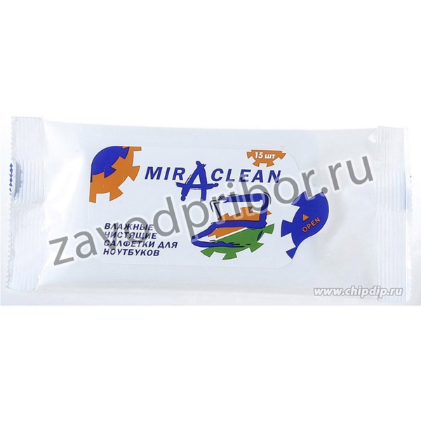 24132 Miraclean , Салфетки влажные в мягкой упаковке для ноутбуков