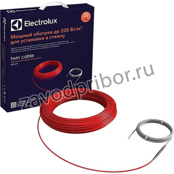 Комплект "Теплый пол" (кабель) 100Вт 5.9м 0.8-0.5кв.м TWIN CABLE ETC 2-17-100 Electrolux НС-1073700